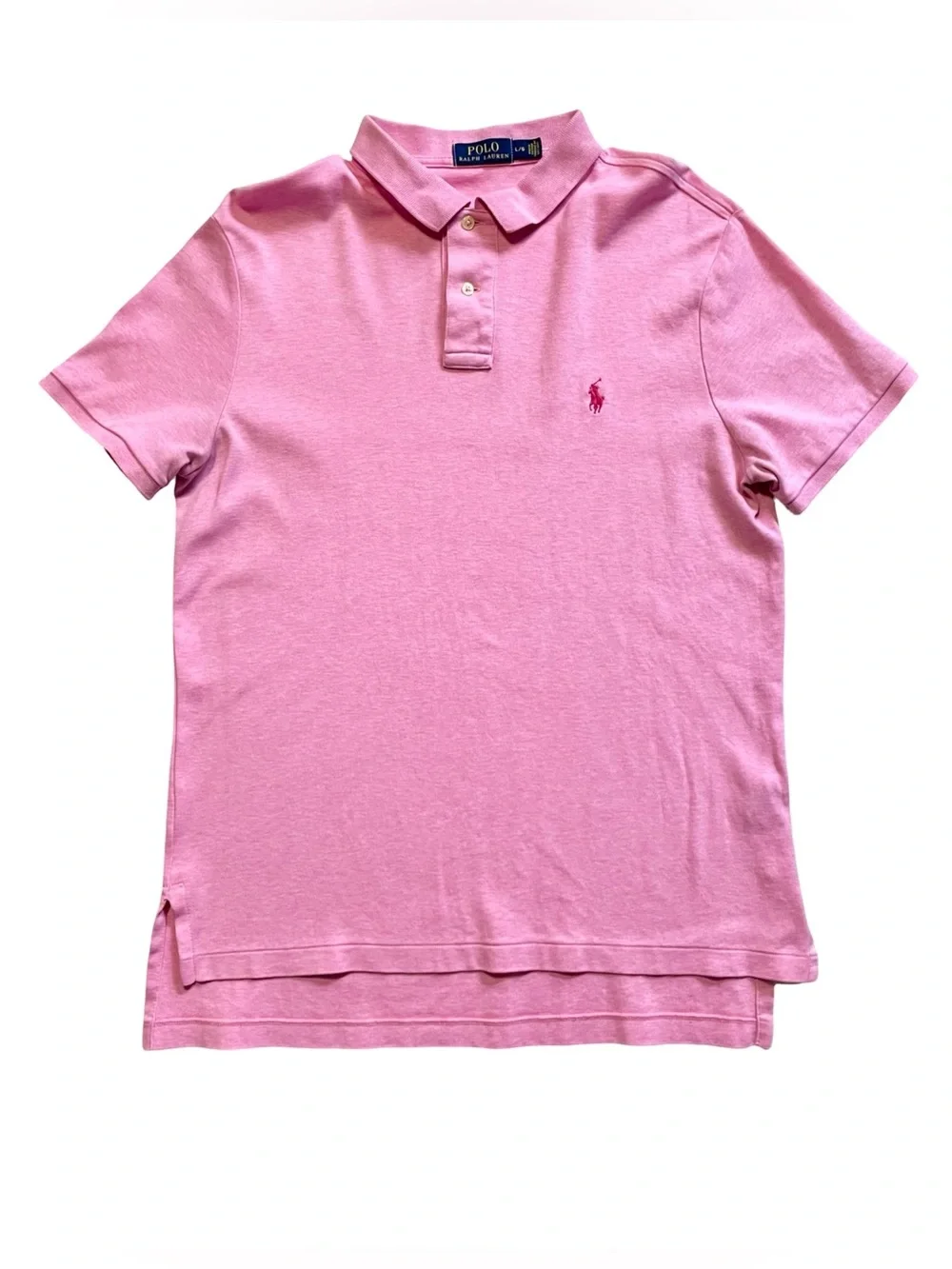 Polo Ralph Lauren Men’s Pink Cotton Polo Shirt Large